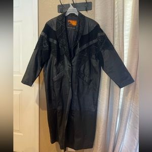 Black Leather Trench Coat